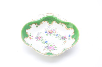 Lot 303 - Worcester shell-shaped dessert dish, circa 1770