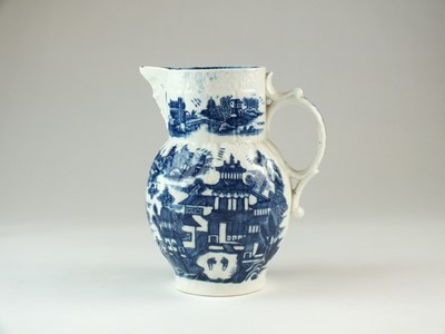 Lot 362 - Caughley 'Conversation' cabbage leaf jug, circa 1782-93