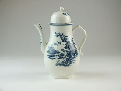 Lot 116 - Caughley 'Fence' coffee pot and cover, circa 1780-85