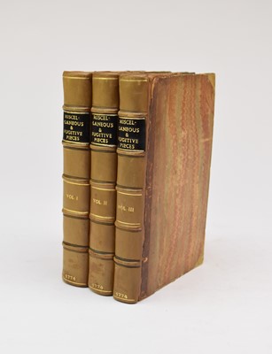 Lot 1088 - JOHNSON, Samuel, Miscellaneous and Fugitive Pieces, 3 vols 1774.