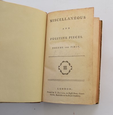 Lot 1088 - JOHNSON, Samuel, Miscellaneous and Fugitive Pieces, 3 vols 1774.