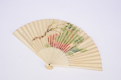 Lot 136 - A Chinese painted fan by Tang Zeqing (Taing Jse Ching)