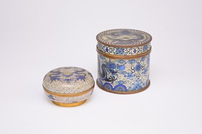 Lot 142 - Two Chinese cloisonné pots and covers