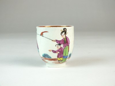 Lot 390 - Worcester polychrome coffee cup, circa 1765-70