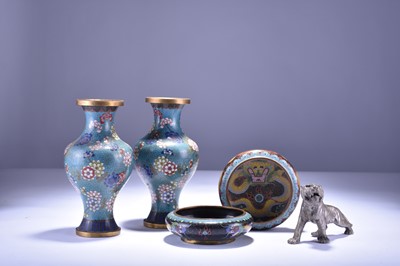 Lot 56 - An assembled group of Chinese cloisonne, 20th century