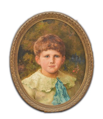 Lot 306 - Alfred William Strutt (British, 1856-1924), half-portrait of a boy, 50 x 40cm