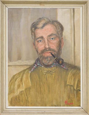 Lot 305 - *** Payne (British, 20th century), Half portrait of Sir Vivian Fuchs, oil, 61 x 46cm