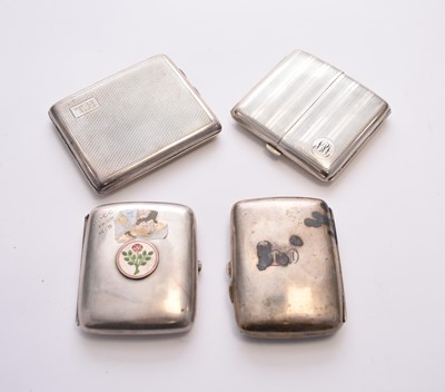 Lot 49 - A collection of four silver cigarette cases