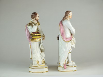 Lot 141 - A pair of Derby porcelain figures of William Shakespeare and John Milton