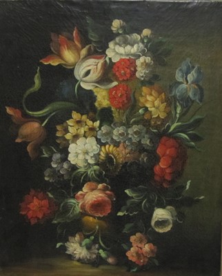 Lot 387 - Continental School, 20th Century, Still Life of peonies and other flowers