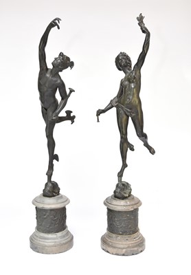 Lot 201 - After Giambologna, Hermes and Fortuna, circa 1900, bronze