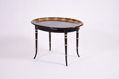 Lot 236 - A 19th century gilded, lacquered tray, probably Wolverhampton