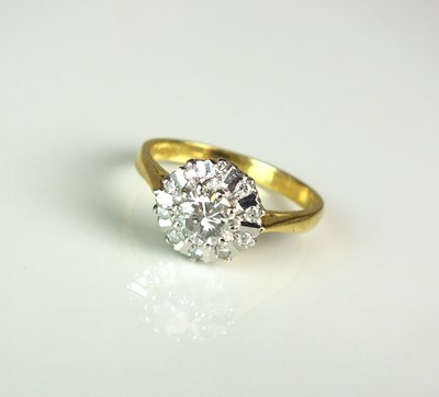 Lot 48 - An 18ct gold diamond floral cluster ring