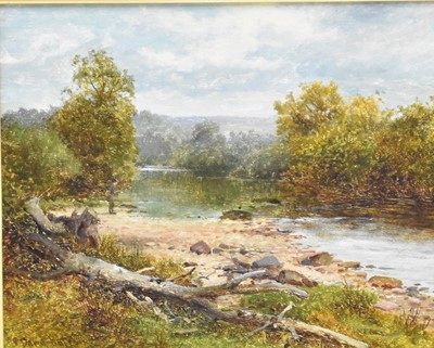 Lot 211 - David Bates RI (1840-1921) On the Ithow near Llandrindod