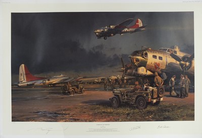 Lot 9 - Robert Taylor 'Company of Heroes', ltd edition print signed by 'Bob' Dees and Rolland Whited