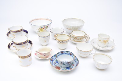 Lot 402 - An assembled group of English tea and coffee wares, late 18th and early 19th centuries