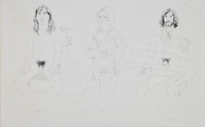 Lot 184 - After David Hockney (b.1937) Richard, Jim and Felix, Oz Obscenity fund, from the unnumbered edition