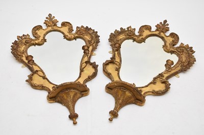 Lot 752 - A pair of Victorian gilt gesso girandoles