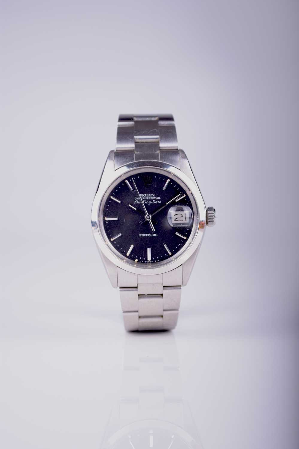 Lot 126 - Rolex : A Gentleman's stainless steel Air King bracelet wristwatch