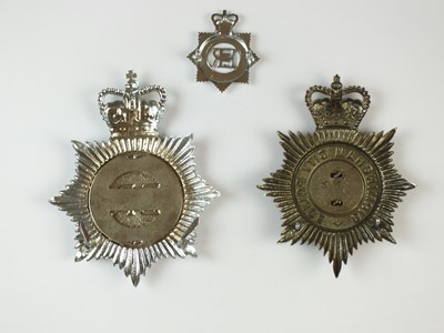 Lot 184 - Two Police helmet plates - Ministry of Defence...