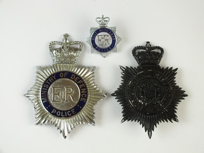 Lot 184 - Two Police helmet plates - Ministry of Defence...
