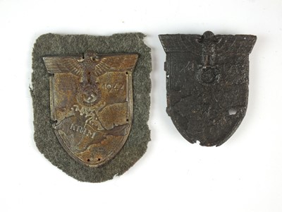 Lot 276 - Two German WW2 Krim arm shields