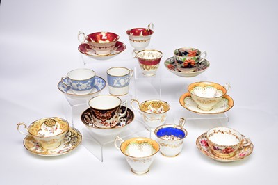 Lot 408 - A group of English tea and coffee wares, 19th century