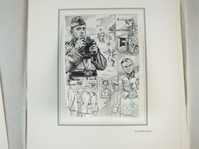 Lot 295 - Rare folder of illustrations given to a German Propaganda Training Officer at Potsdsam, 1942