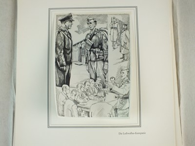 Lot 295 - Rare folder of illustrations given to a German Propaganda Training Officer at Potsdsam, 1942