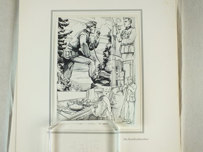 Lot 295 - Rare folder of illustrations given to a German Propaganda Training Officer at Potsdsam, 1942