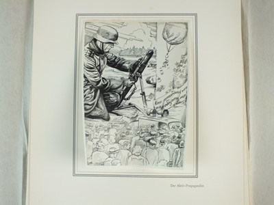 Lot 295 - Rare folder of illustrations given to a German Propaganda Training Officer at Potsdsam, 1942