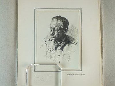 Lot 295 - Rare folder of illustrations given to a German Propaganda Training Officer at Potsdsam, 1942