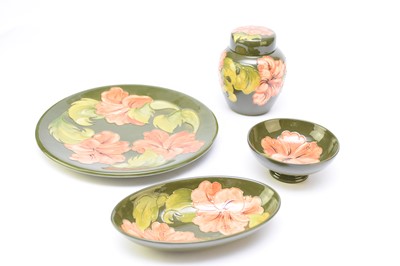 Lot 356 - A group of Moorcroft 'Green Hibiscus' pottery