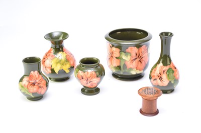 Lot 345 - Group of Moorcroft 'Hibiscus' pottery