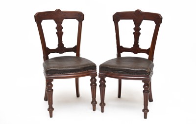 Lot 659 - A set of six Victorian mahogany standard dining chairs