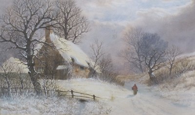 Lot 153 - William Bidwell Henley (fl.1854-1856). On a Country track in Winter; and Winter-time