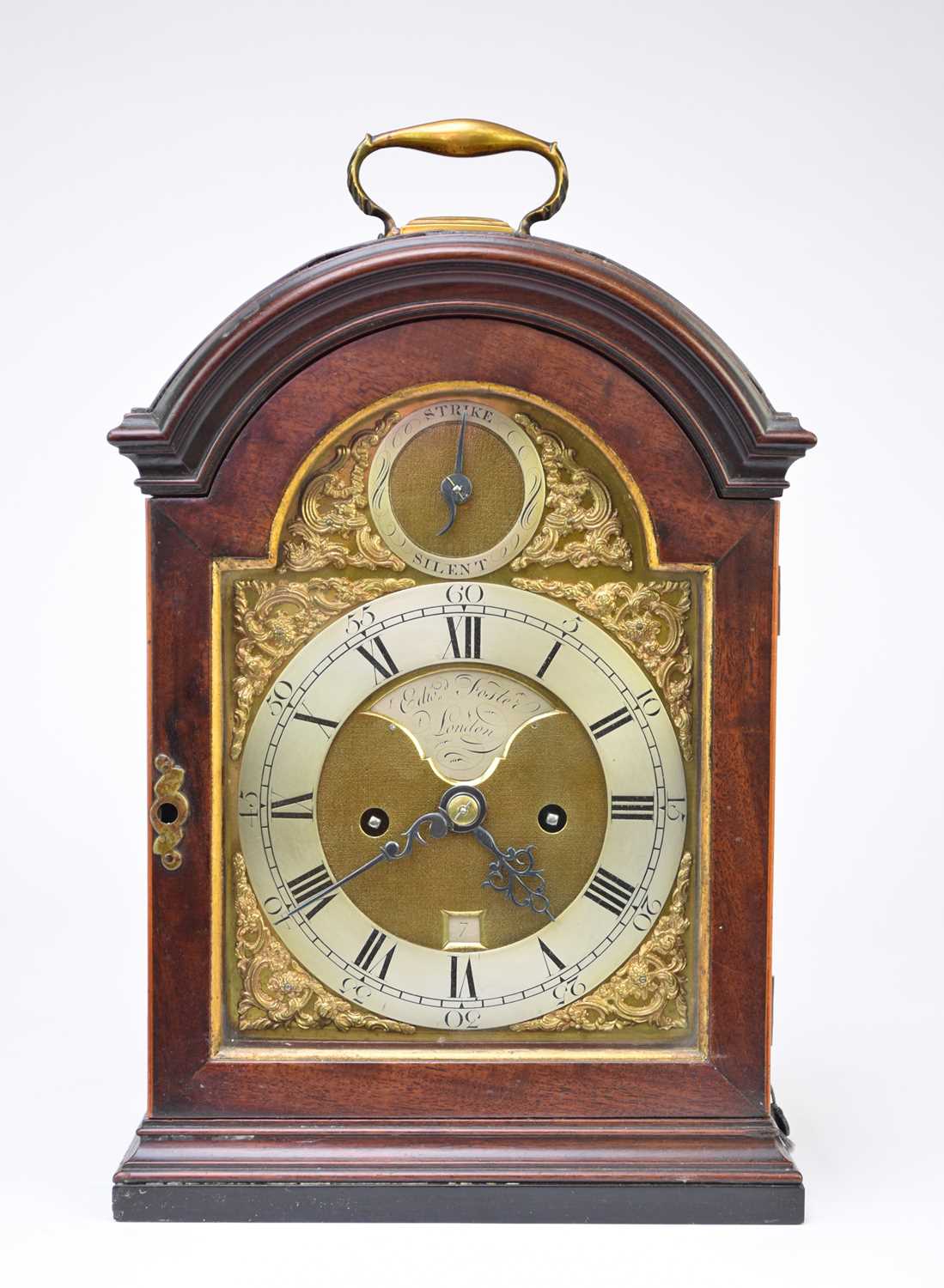 Lot 289 - An 18th century inlaid mahogany bracket clock by Edward Foster, London