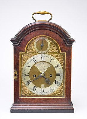 Lot 289 - An 18th century inlaid mahogany bracket clock by Edward Foster, London