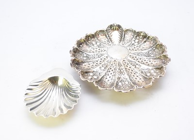 Lot 44 - A Victorian silver shell dish and a silver butter dish