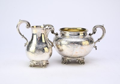 Lot 47 - A Victorian silver sugar bowl and cream jug