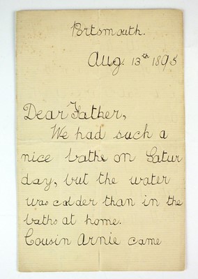 Lot Sir Barnes Neville Wallis - An early autograph letter signed, 1895.