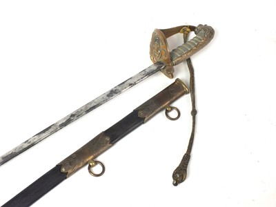 Lot 28 - A scarce Chilean Naval Officer's sword, dated 1883