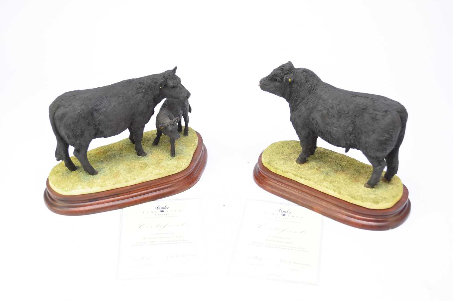 Lot 264 - Border Fine Arts Welsh Black bull, cow and calf