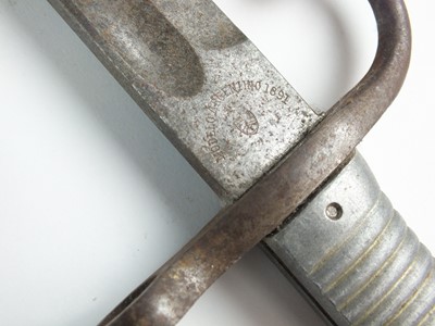 Lot 203 - M1891 Argentinian bayonet, German Third Reich ash tray, post-war copy of an M1 Garand bayonet