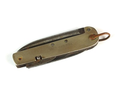 Lot 193 - First World War Canadian pocket knife, dated 1914