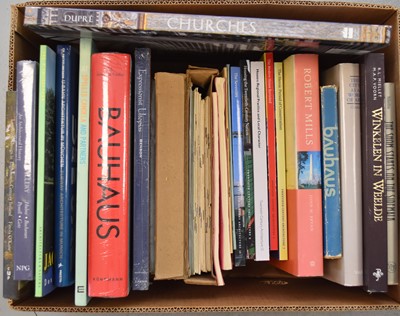 Lot 1009 - ARCHITECTURAL REVIEW, 12 issues from 1930s.  With other books on architecture (2 boxes)
