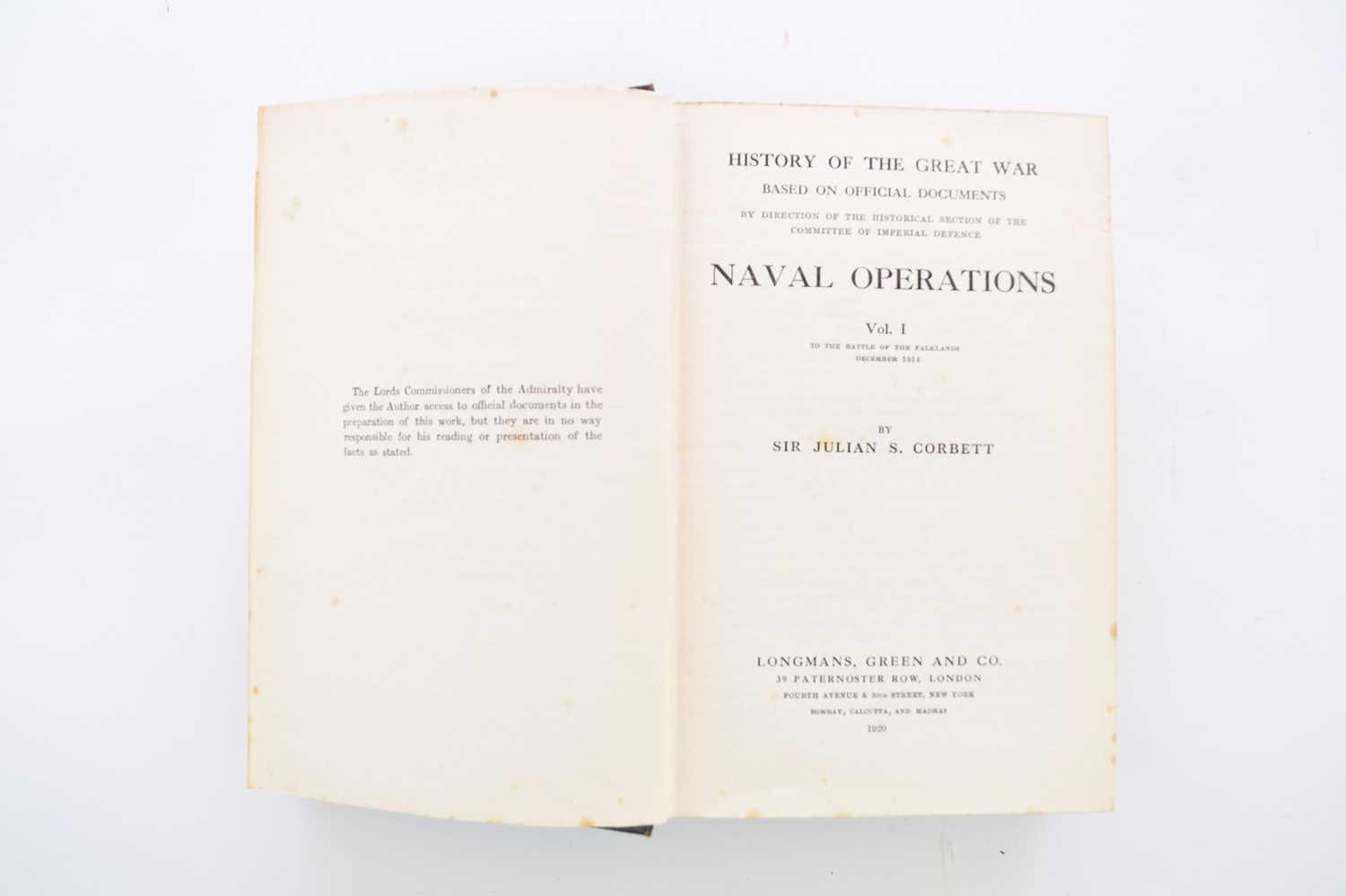 Lot 1014 - CORBETT, Sir Julian S, History of the Great War Based on Official Documents.