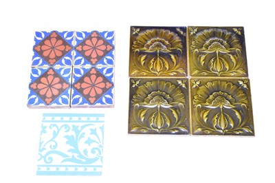 Lot 403 - A collection of 19th-century tiles including Maw & Co, Mintons and W. Godwin