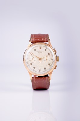 Lot 113 - An 18ct gold gentleman's Swiss chronograph wristwatch