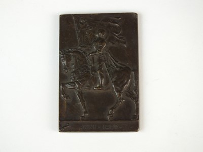 Lot 69 - Walter Gilbert (British, 1871-1946), a Bromsgrove Guild plaque of Eros and 'The Arts'